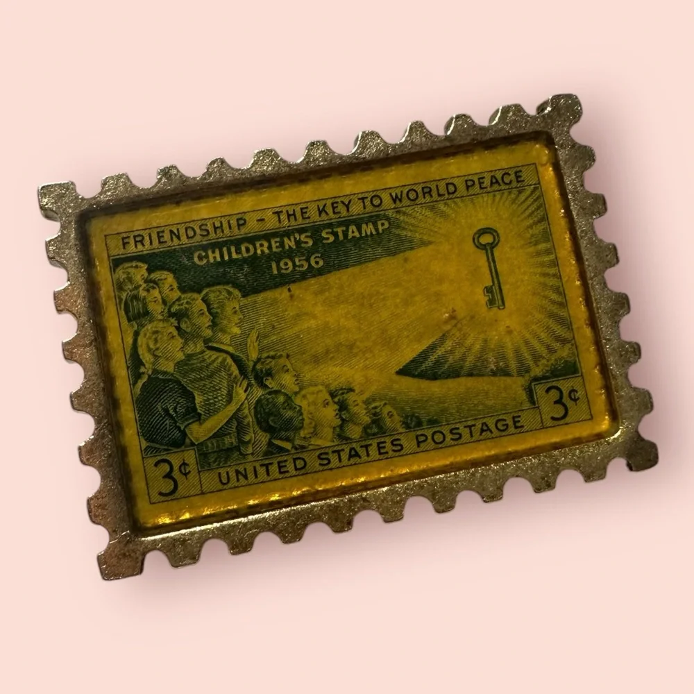 Vintage Nony New York Vintage Tie Clips Postage Stamp Design